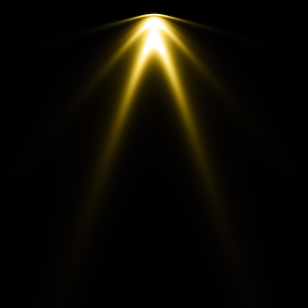 Focalizador amarillo de iluminación con fondo negro