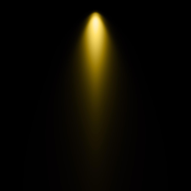 Focalizador amarillo de iluminación con fondo negro
