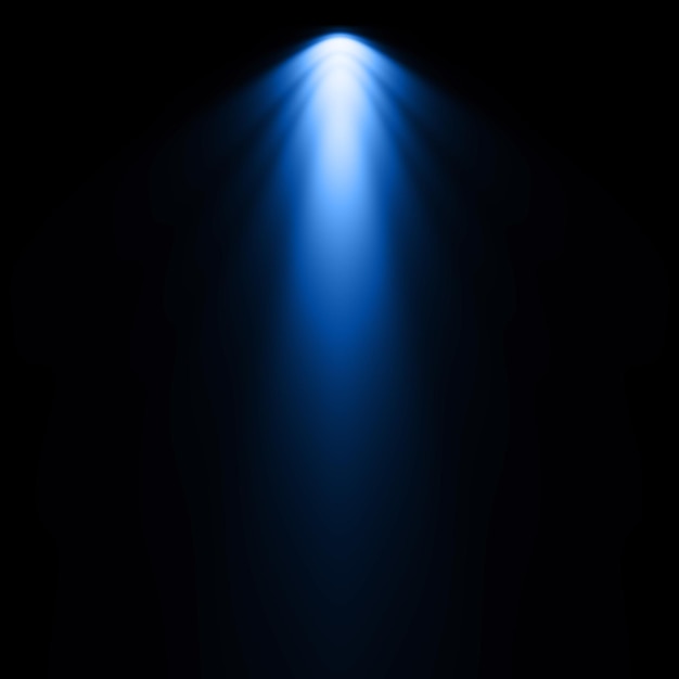 Focalizador azul de iluminación con fondo negro