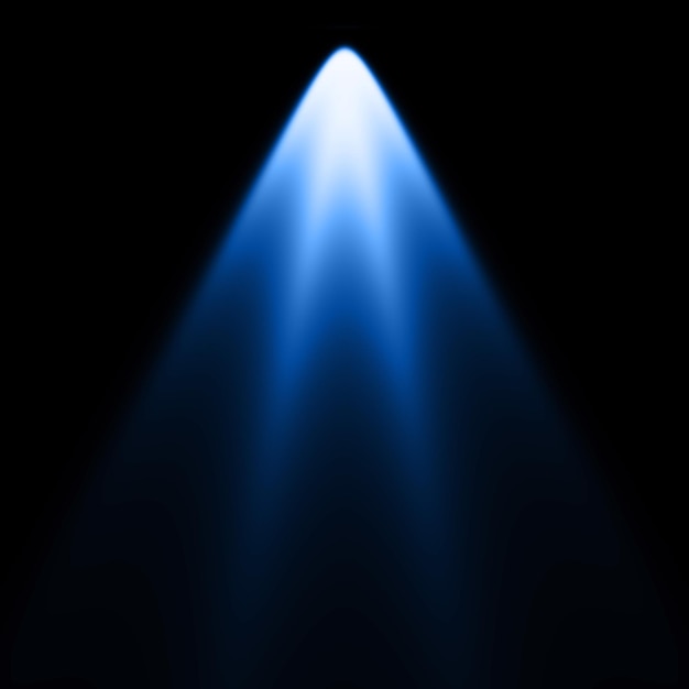 Focalizador azul de iluminación con fondo negro