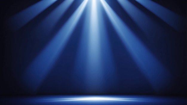 El foco ilumina una escena de fondo azul oscuro generada por Ai