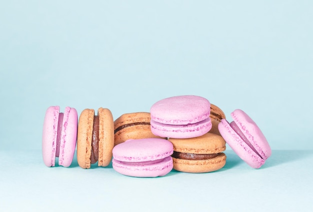 Foco seletivo de macaroons de bolo francês