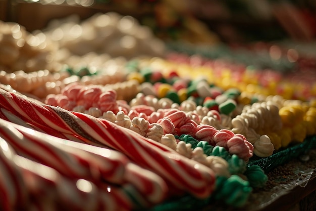 Foto foco suave de wafers e cana-de-açúcar em exposição