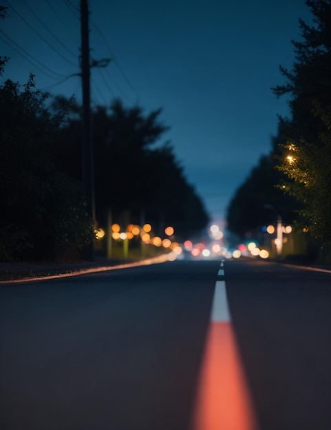 foco tiro da estrada em fundo borrado aconchegante noite