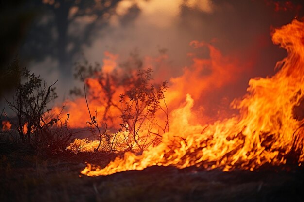 Foto fogo em estilo mitológico de pincel