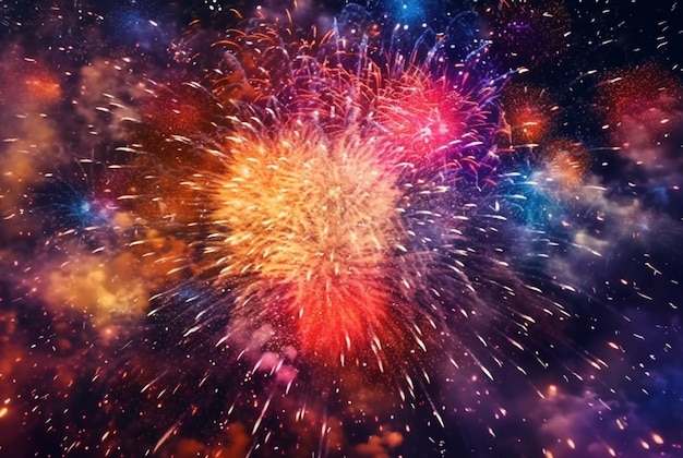 Fogos de artifício coloridos abstraem base generativa ai