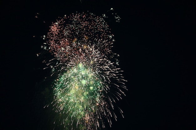 Fogos de artifício coloridos no céu escuro