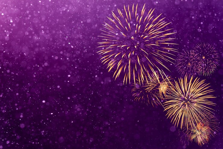 Foto fogos de artifício com fundo abstrato bokeh