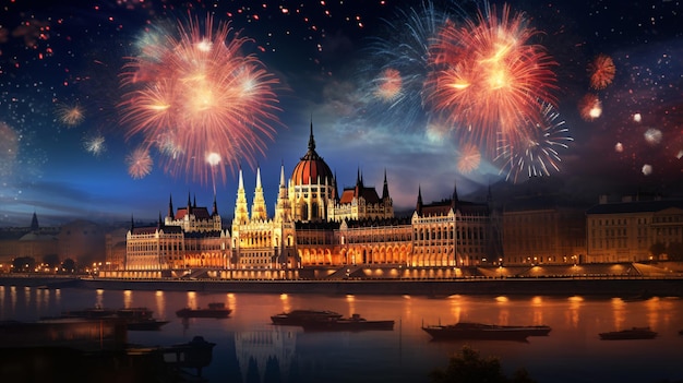 Fogos de artifício em Budapeste