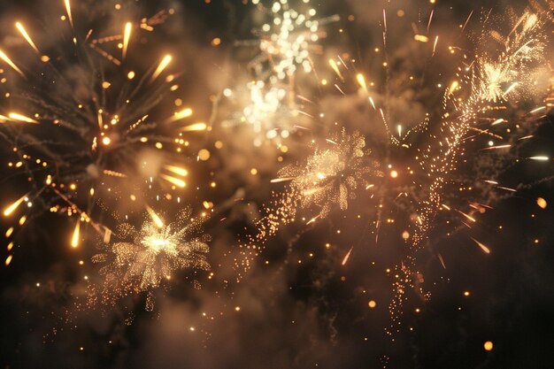 Fogos de artifício encantadores iluminando a noite