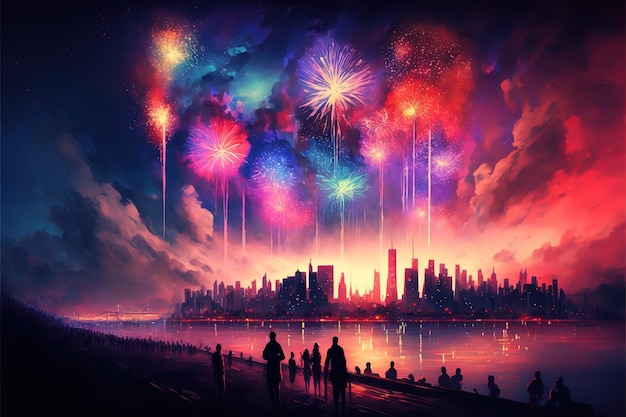 Fogos de artifício espetaculares para celebração de eventos especiais