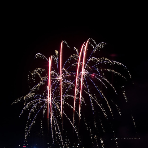 Foto fogos de artifício explodindo no céu