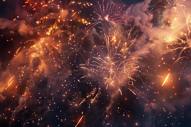 Fogos de artifício impressionantes iluminando o céu noturno