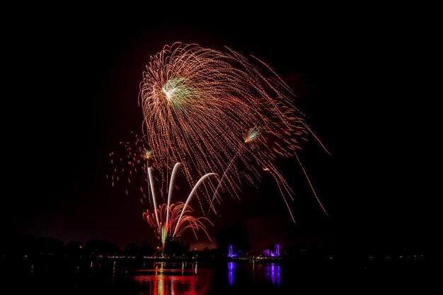 fogos de artifício no céu escuro durante a noite festival