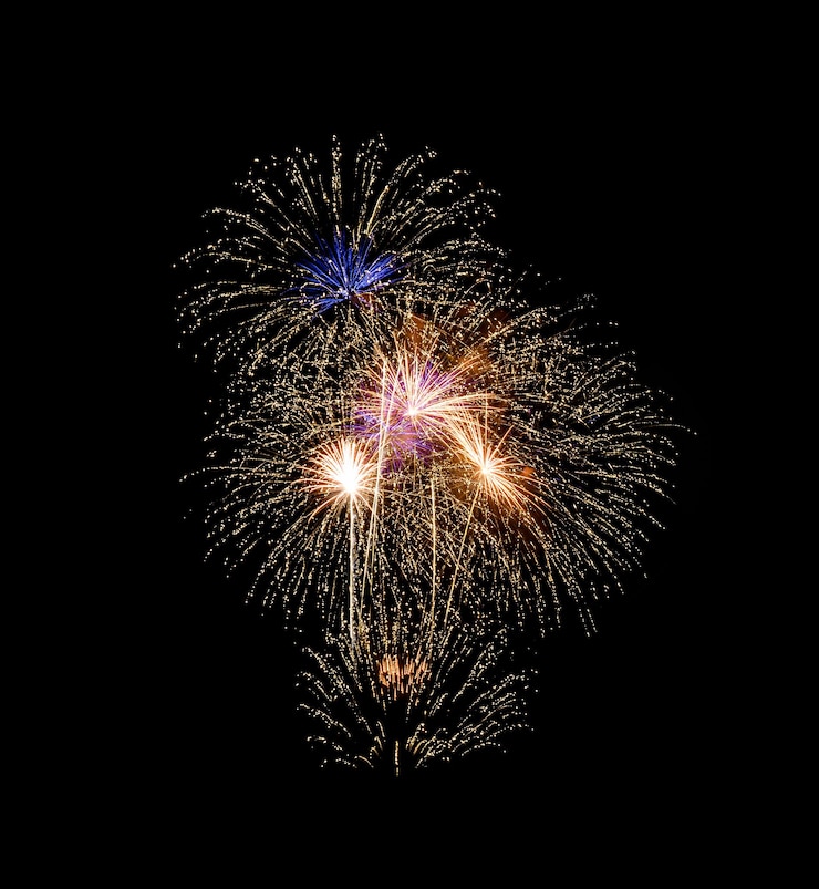 Foto fogos de artifício no céu nocturno xa