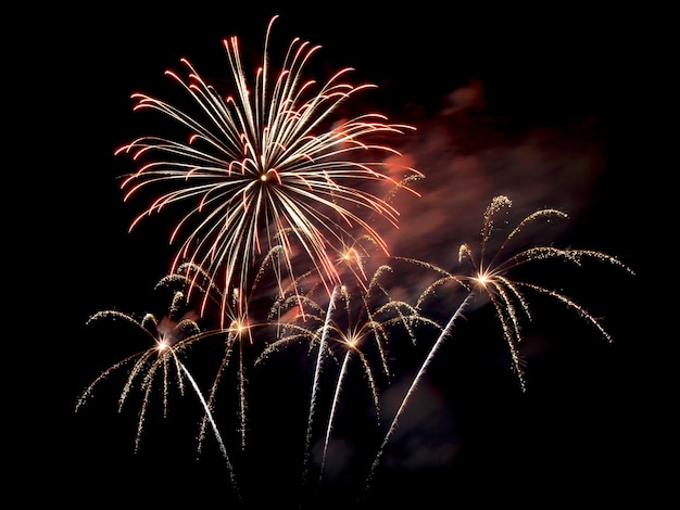 Fogos de artifício, jogos pirotécnicos para celebrar o ano novo ou