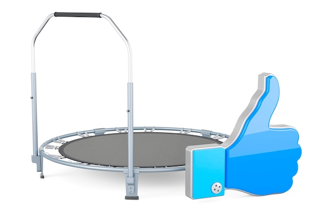 Foldable Mini Trampoline Fitness Rebounder mit 3D-Rendering auf weißem Hintergrund