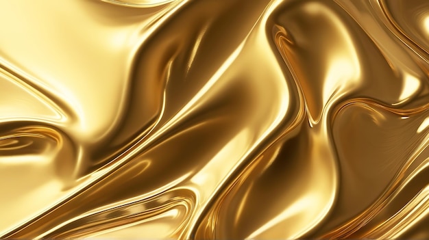 Folha de alumínio metálico de fundo abstrato de cor dourado líquido