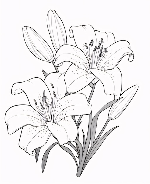 Foto folha de coloração preta e branca flores verticais com folhas flores florescentes um símbolo da primavera nova vida