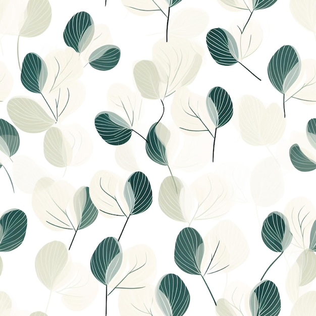 Folha de eucalipto delineado minimalismo estampa xilogravura delicada