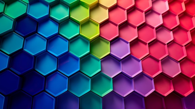 Foto folha de fundo de textura de forma hexagonal 3d colorida paleta de cores rosa e limão