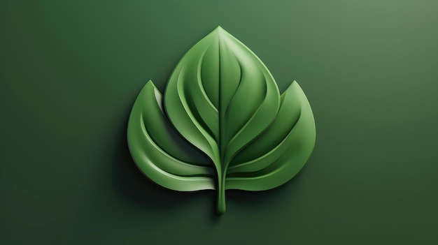 Folha de maquete 3D de árvore e planta Ecologia conceito de produtos biológicos e naturais Vista aproximada das folhas