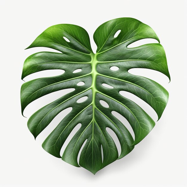 Folha de Monstera isolada em fundo branco