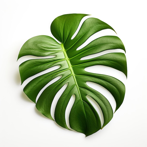 folha de monstera isolado fundo branco