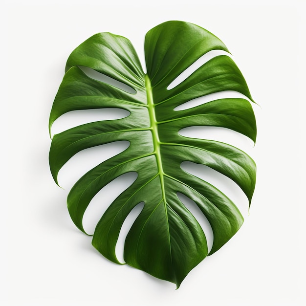 folha de monstera isolado fundo branco