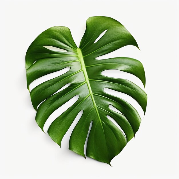 folha de monstera isolado fundo branco