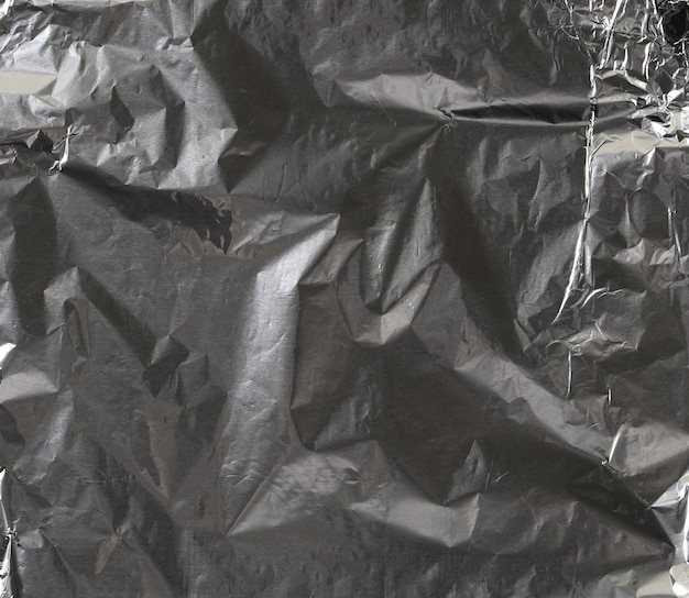 Folha de papel alumínio amassado para embalagem de alimentos, full frame