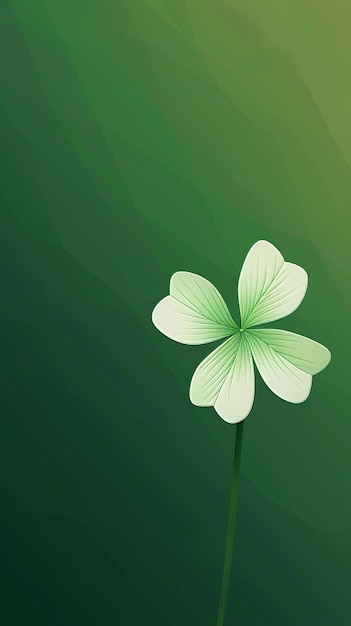 Foto folha de trevo minimalista em fundo de gradiente verde design simples tema festivo de são patrício