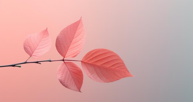 Foto folha rosa com fundo verde claro