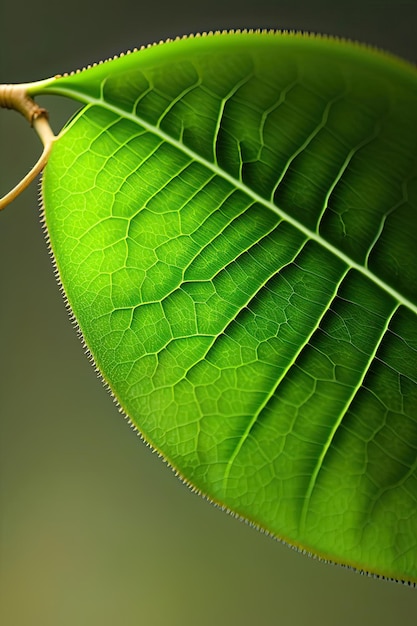 Folha verde em close-up