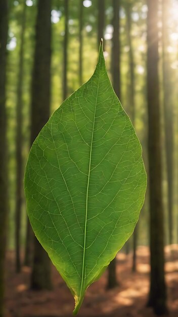 Folha verde na floresta