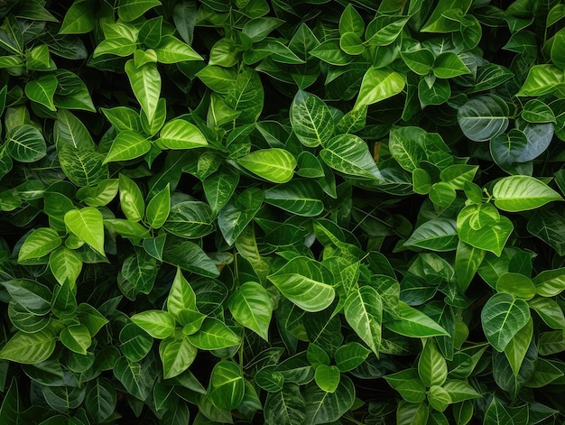 Folhagem verde exuberante cria bela textura fundo floresta natural padrão de vegetação