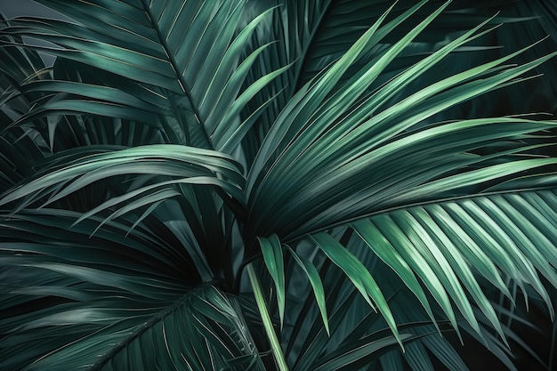 Folhagem verde fundo ecológico folhas tropicais ilustração plana Generative AI