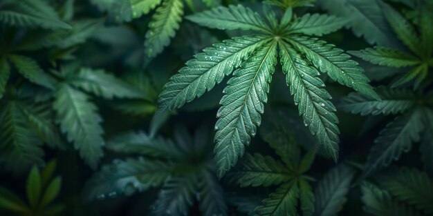 Folhas de cânhamo cannabis legalização de drogas maus hábitos fora da lei folhas verdes em close up legalização de maconha medicinal