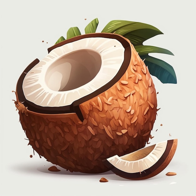 Folhas de coco de arte digital criativa