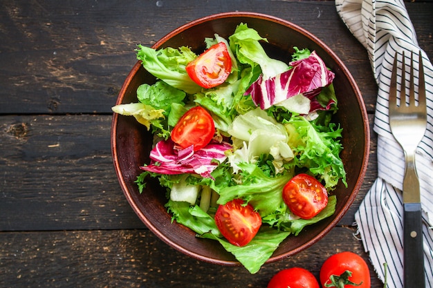 Folhas de legumes salada saudável