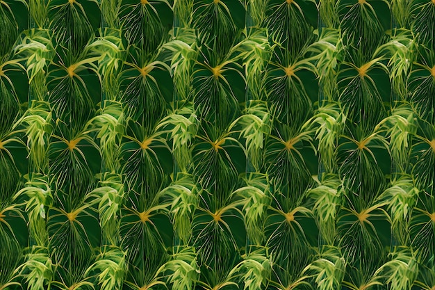 Foto folhas de monstera verde vintage em fundo sem costura