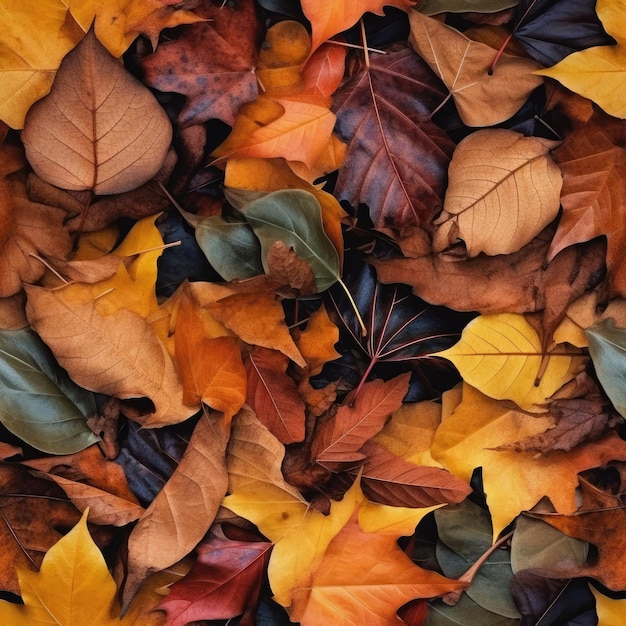 Folhas de outono perfeitas no chão