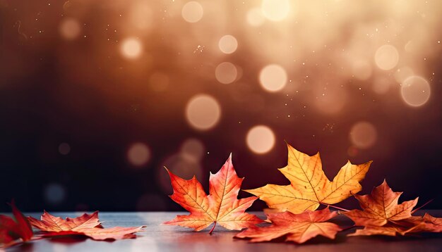 Folhas de outono Tela colorida da natureza IA generativa