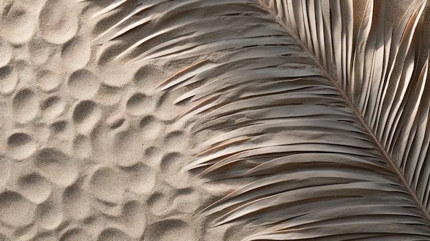 Folhas de palma na praia tropical fundo de areia Conceito de férias e relaxamento com folhas de palmeira secas na praia de verão quente Gerado por IA