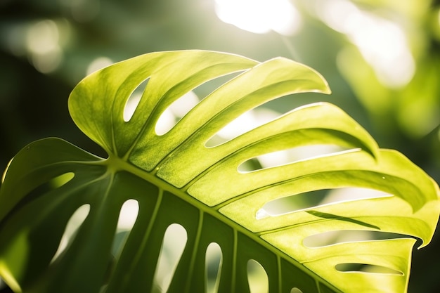 Folhas de palmeira tropical close-up fundo de verão Ai gerado