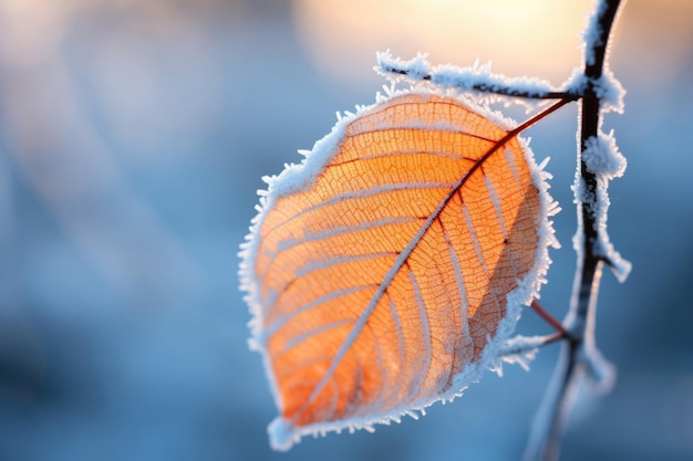 Foto folhas de plantas congeladas geada nas folhas na manhã de inverno primeiras geadas