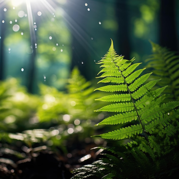 folhas de samambaia delicadas numa floresta tranquila