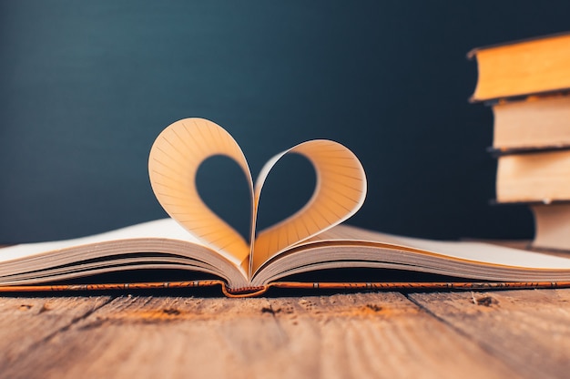 Foto folhas de um caderno em uma gaiola envolto em forma de um coração.