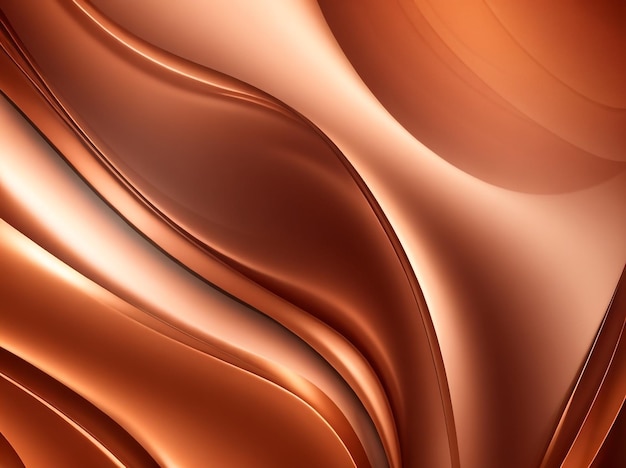 Folhas dinâmicas radiantes de elegância de cobre com ondas de cores ricas