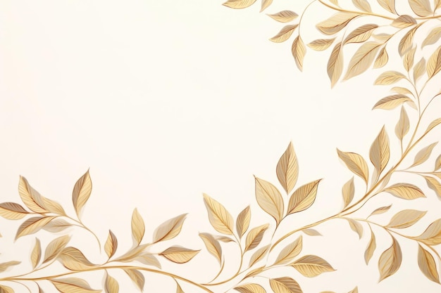 Foto folhas douradas castanhas fundo bege com espaço de cópia